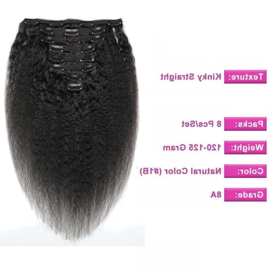 Kinky Straight ClipIn Human Hair Extensions Natural - hairandbeauty