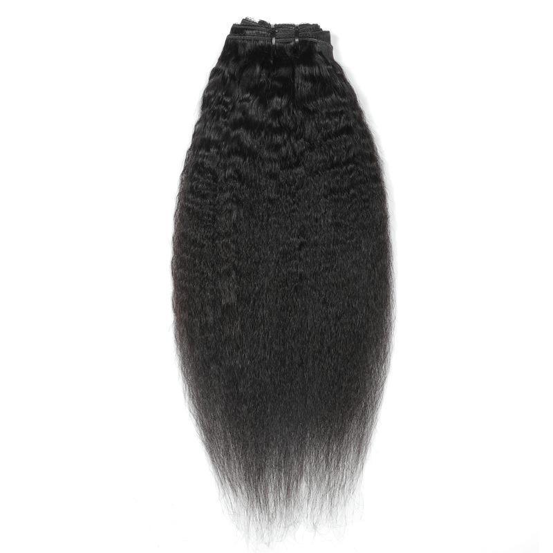 Kinky Straight ClipIn Human Hair Extensions Natural - hairandbeauty