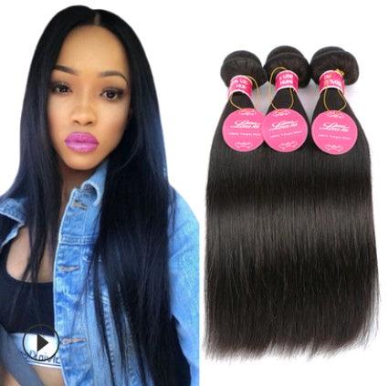 Real human hair straight wave human hair hair curtain natural color wig hair extension - hairandbeauty