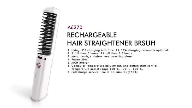 Hair Straightener Hot Rechargeable Heat Hair Straightener - hairandbeauty