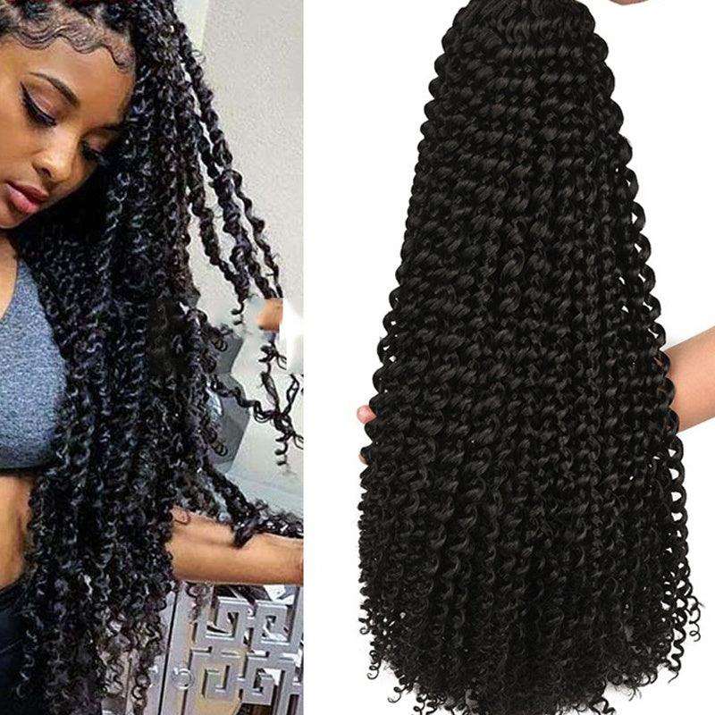 Passion Twist Crochet Braids Spring Twist Hair Extensions, 18-inch length, high-temperature wire material.