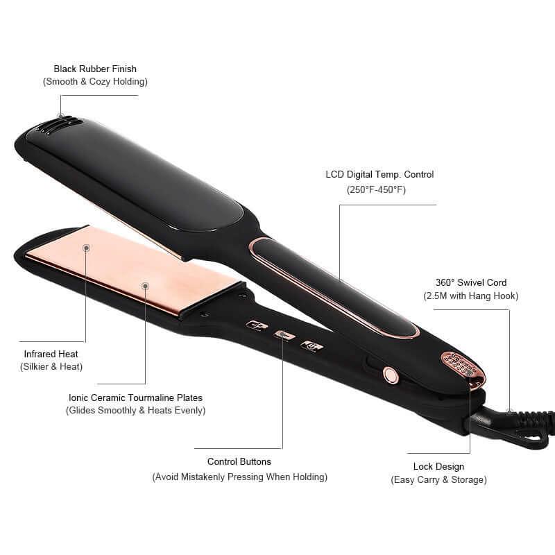 Cross-border exclusive lcd display hair care straightener - hairandbeauty