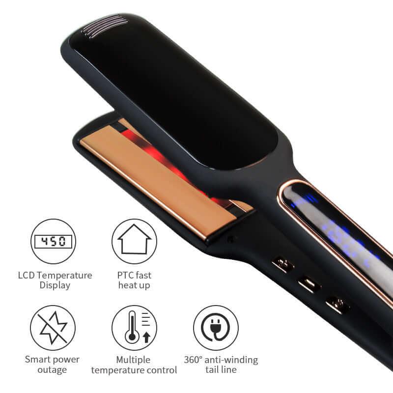 Cross-border exclusive lcd display hair care straightener - hairandbeauty