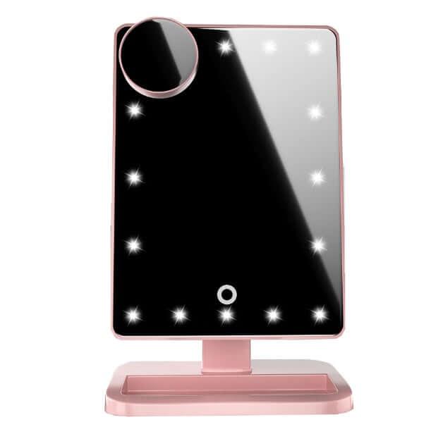 Touch Screen Makeup Mirror With 20 LED Light - hairandbeauty