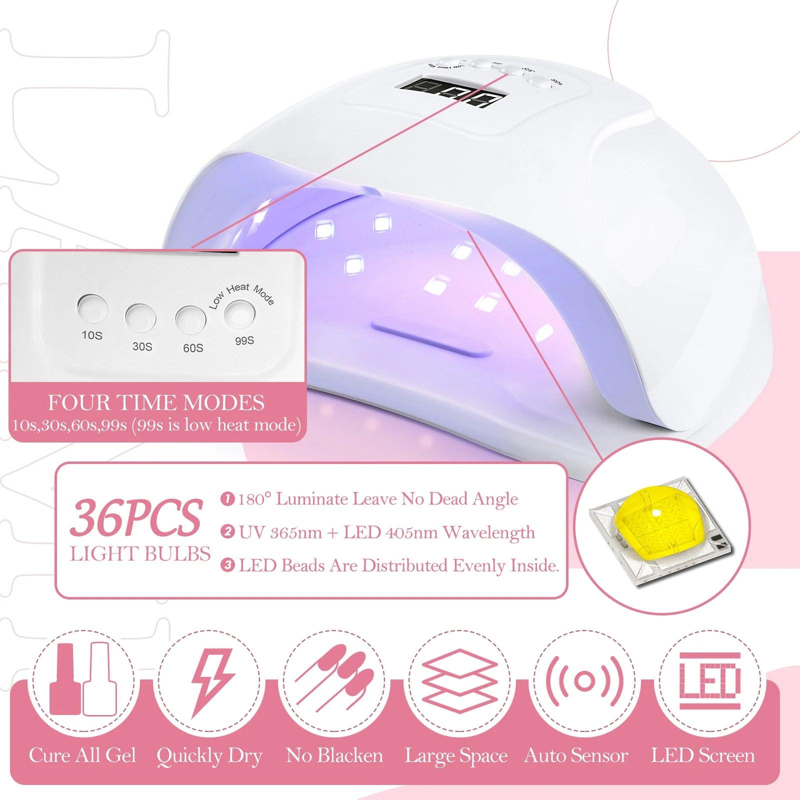 8Mlgel Nail Polish Set UV LED Lamp - hairandbeauty