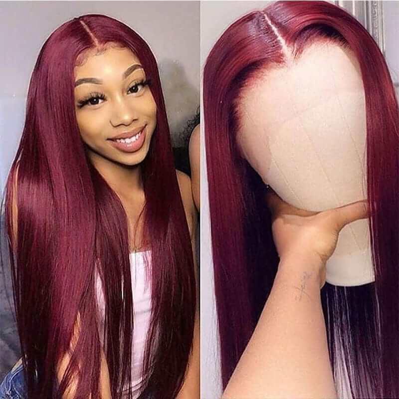 Smooth Long Straight Hair Front Lace Wig Full Headgear - hairandbeauty