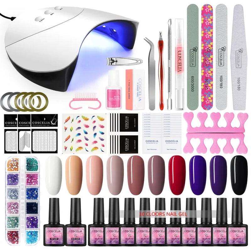 8Mlgel Nail Polish Set UV LED Lamp - hairandbeauty