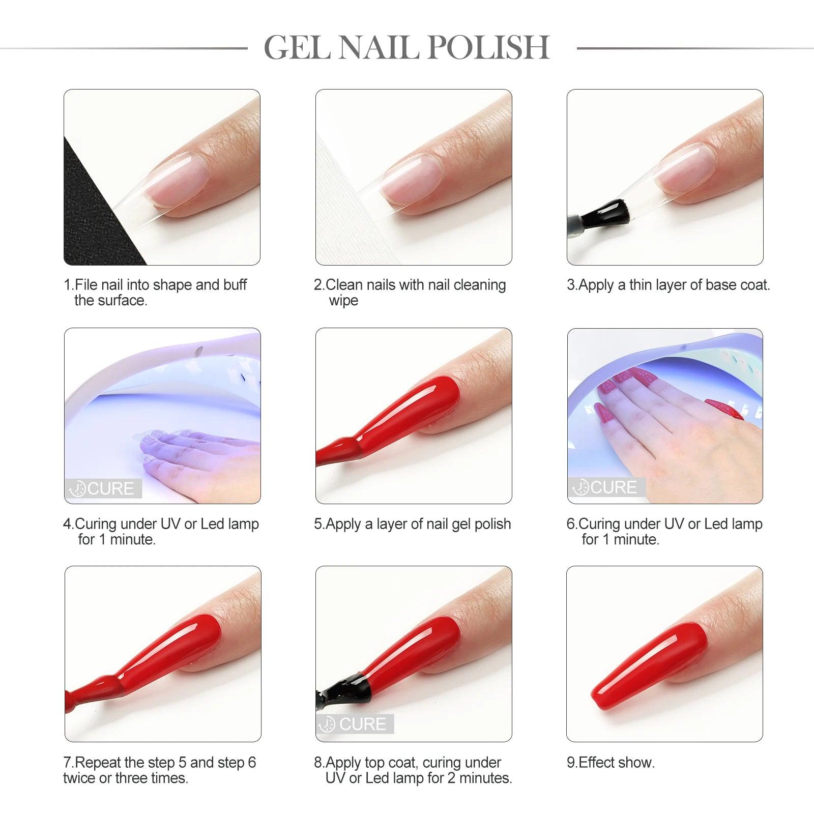 8Mlgel Nail Polish Set UV LED Lamp - hairandbeauty