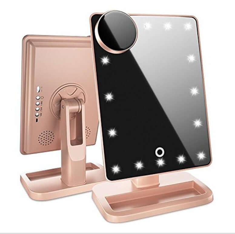 Touch Screen Makeup Mirror With 20 LED Light - hairandbeauty