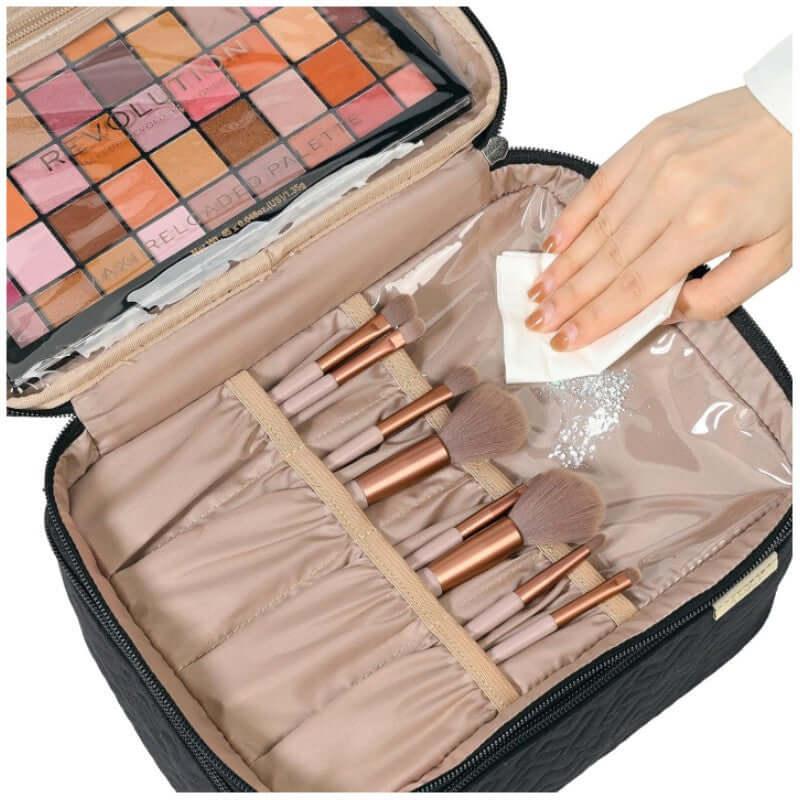 Portable Double Layer Cosmetics Bag - hairandbeauty