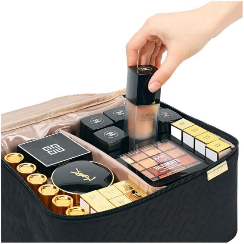 Portable Double Layer Cosmetics Bag - hairandbeauty