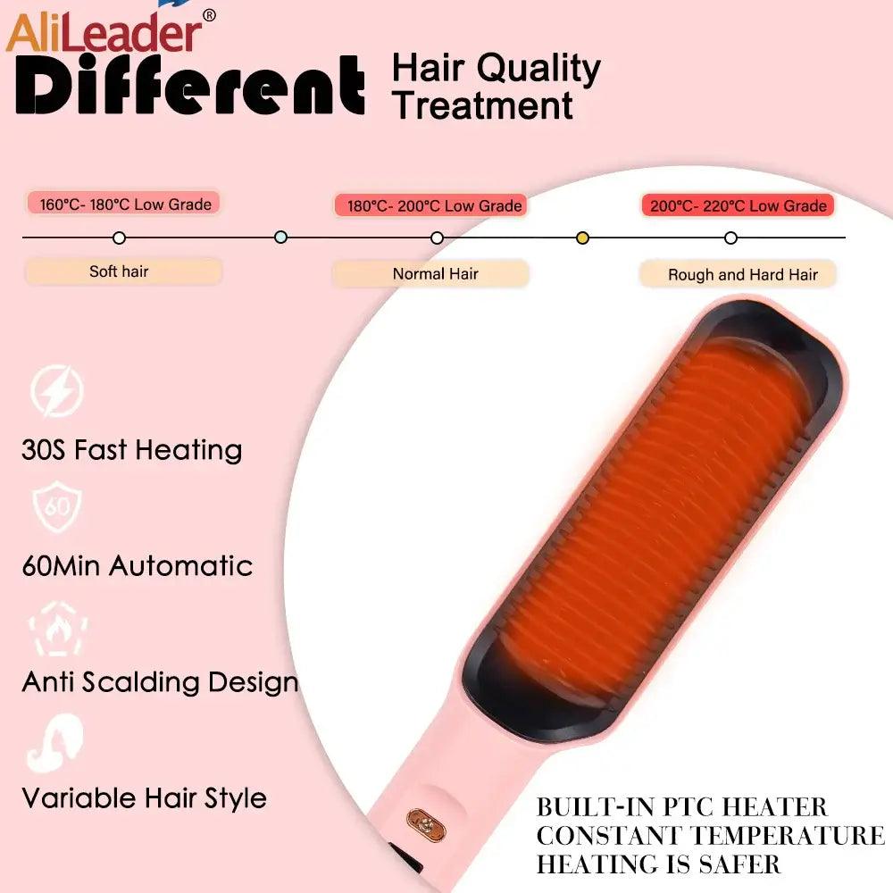 Hot Comb Straightener Hair Brush - hairandbeauty