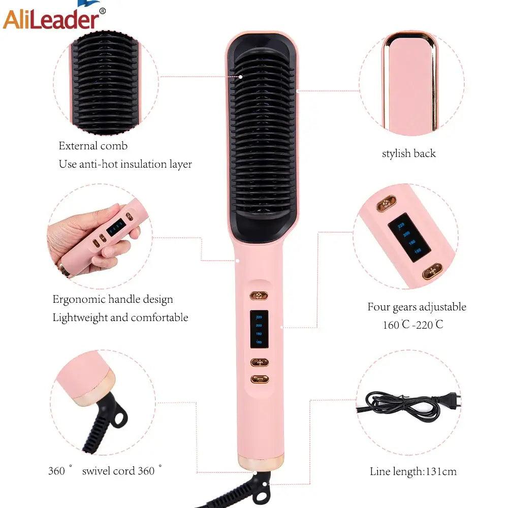 Hot Comb Straightener Hair Brush - hairandbeauty