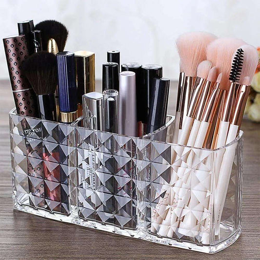 1PC Clear Acrylic Makeup Brush Holder Desk Cosmetic Organiser - hairandbeauty