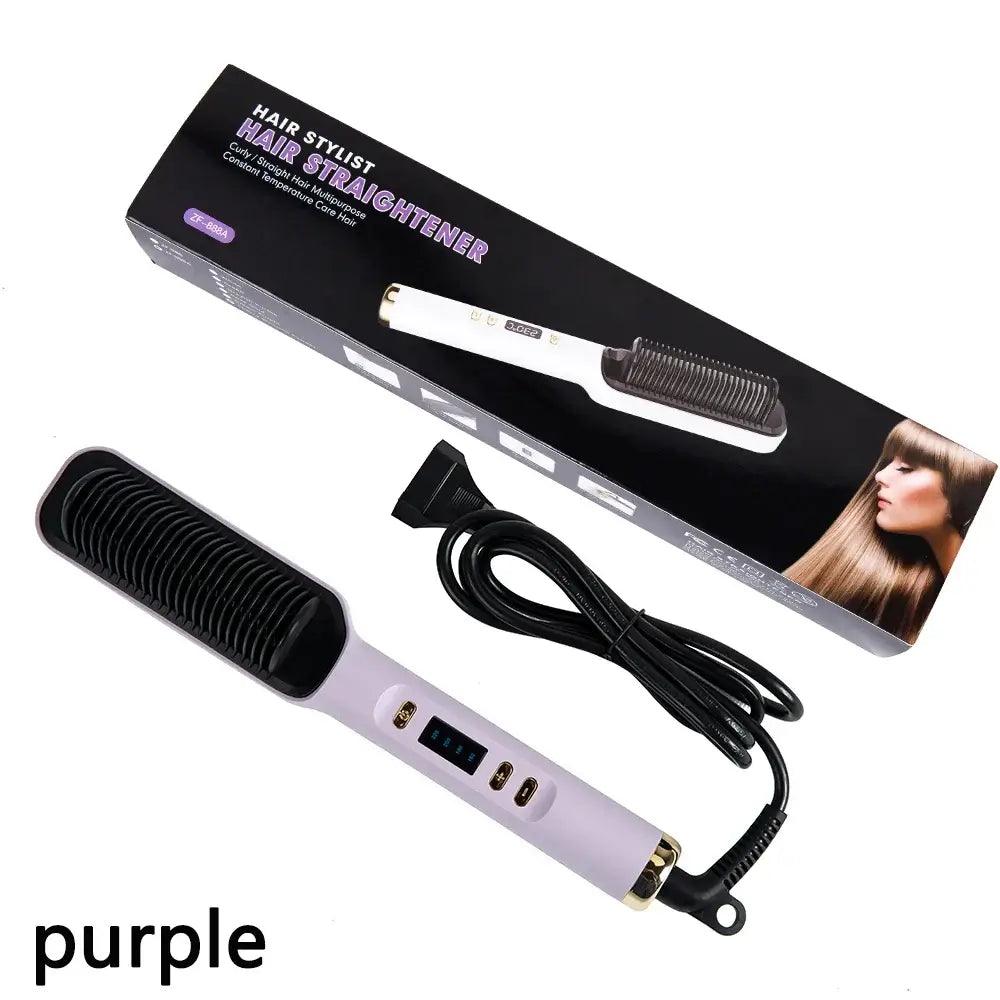 Hot Comb Straightener Hair Brush - hairandbeauty