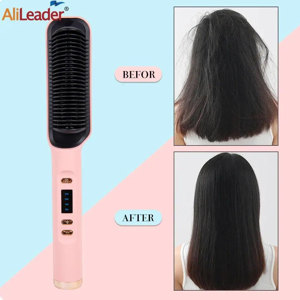 Hot Comb Straightener Hair Brush - hairandbeauty