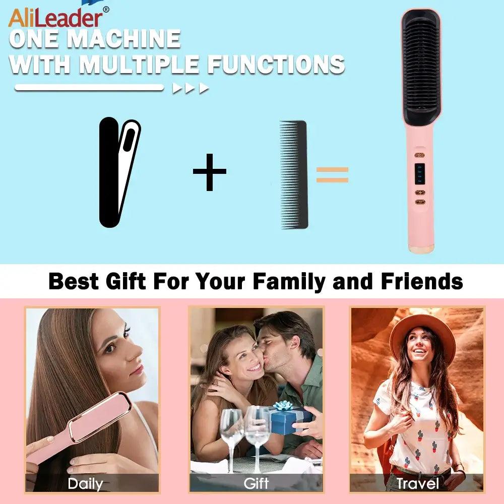 Hot Comb Straightener Hair Brush - hairandbeauty