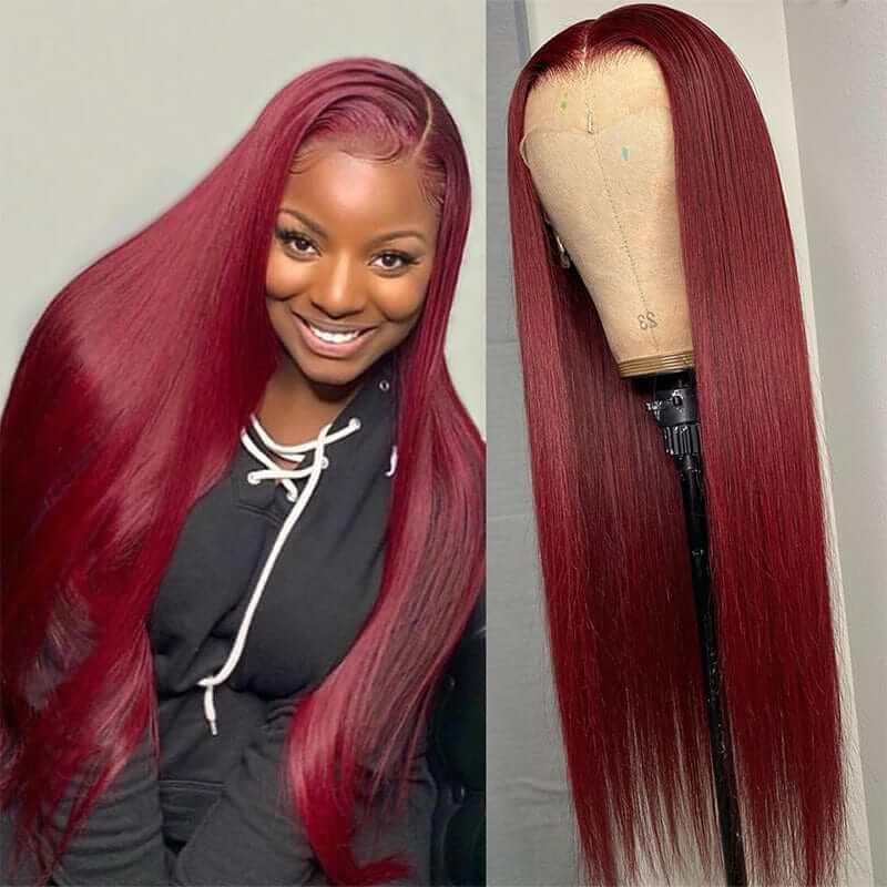 Smooth Long Straight Hair Front Lace Wig Full Headgear - hairandbeauty