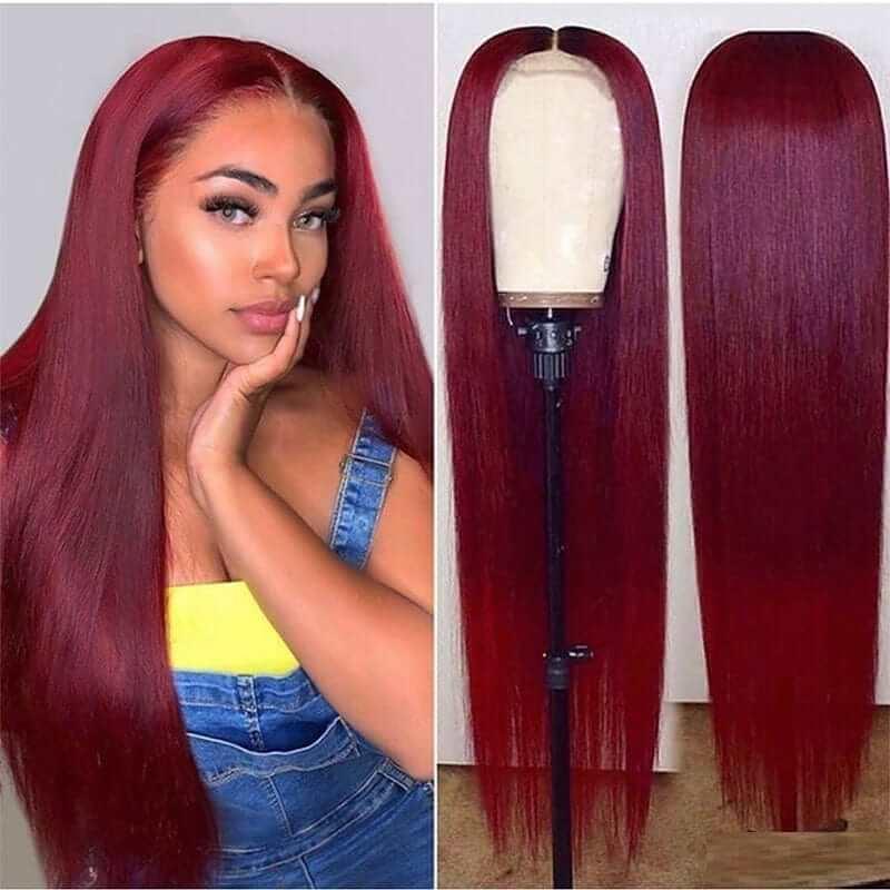 Smooth Long Straight Hair Front Lace Wig Full Headgear - hairandbeauty