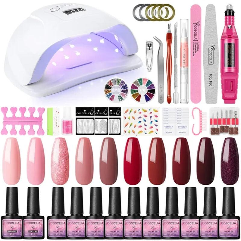 8Mlgel Nail Polish Set UV LED Lamp - hairandbeauty